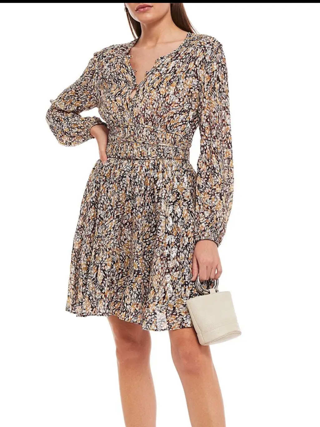Maje Metallic Fil Coupe Dress Nwt